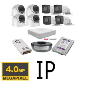 8 كاميرات 4 ميجا هيك فيجن IP poe